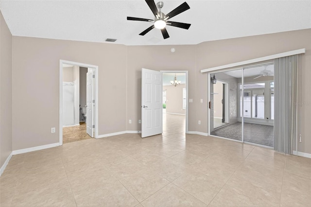 2744 Gresham Ave, The Villages, FL 32162 - unfurnished bedroom featuring baseboards, light tile patterned floors, and lofted ceiling