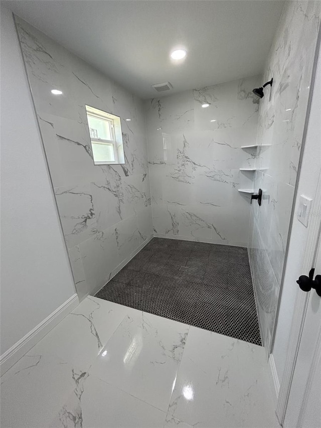 2 Pine Terrace Way, Ocala, FL 34472 - bathroom featuring a marble finish shower and marble finish floors