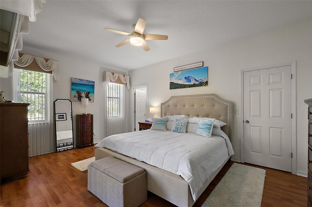 5604 Gulf Stream St, Tavares, FL 32778 - bedroom featuring wood finished floors and ceiling fan