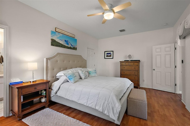 5604 Gulf Stream St, Tavares, FL 32778 - bedroom with wood finished floors and ceiling fan