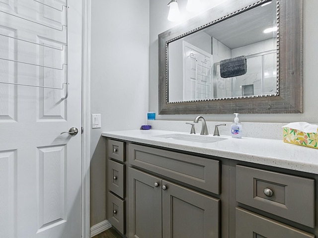 1722 Moreno Pl, The Villages, FL 32159 - bathroom with vanity and a shower