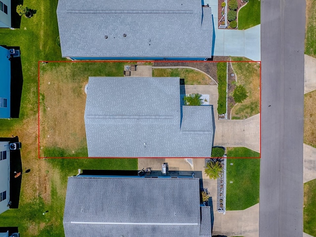 1722 Moreno Pl, The Villages, FL 32159 - aerial view of property and surrounding area with property parcel outlined