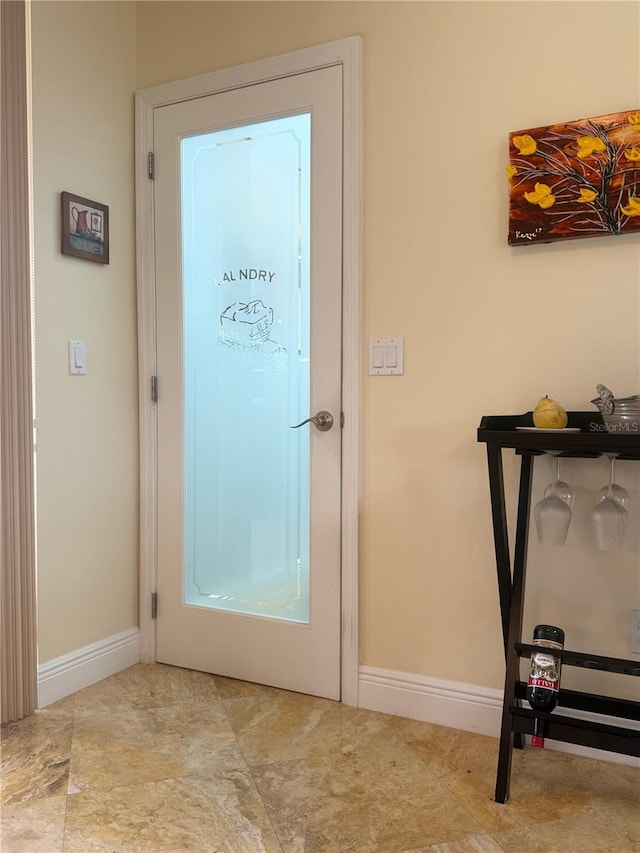 entryway with baseboards
