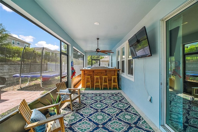 1155 Dora Parc Ln, Mount Dora, FL 32757 - sunroom featuring ceiling fan