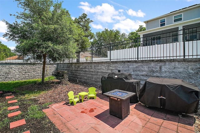 1155 Dora Parc Ln, Mount Dora, FL 32757 - view of patio / terrace featuring an outdoor fire pit and a grill