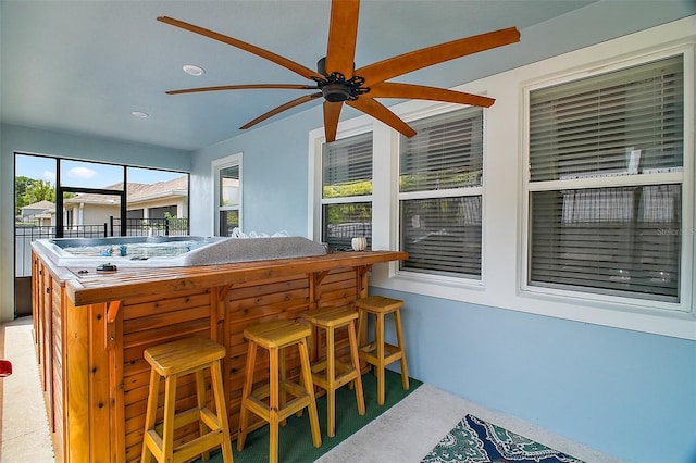 1155 Dora Parc Ln, Mount Dora, FL 32757 - kitchen featuring a ceiling fan, recessed lighting, and carpet floors