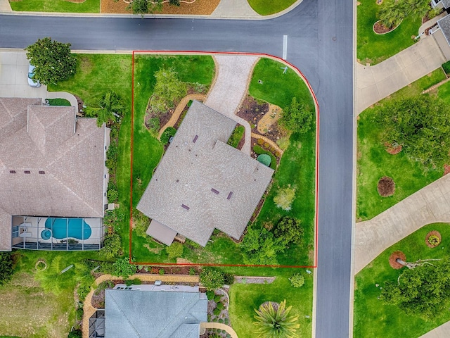 aerial view of property's location featuring property parcel outlined