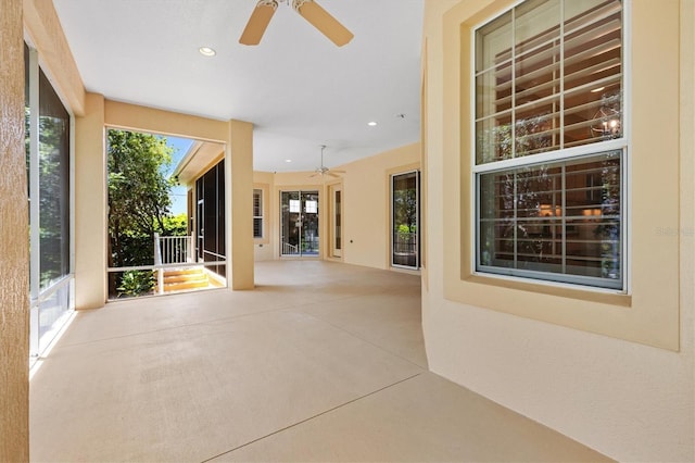1123 Barnacle Ter, The Villages, FL 32162 - view of patio / terrace with a ceiling fan