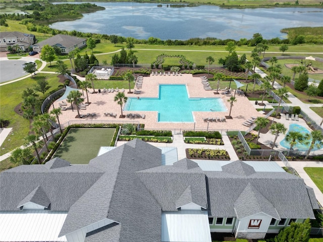 2552 Chickasaw Plum Loop, Clermont, FL 34711 - bird's eye view of a pool and a nearby body of water