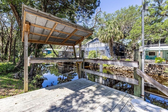 dock featuring a water view