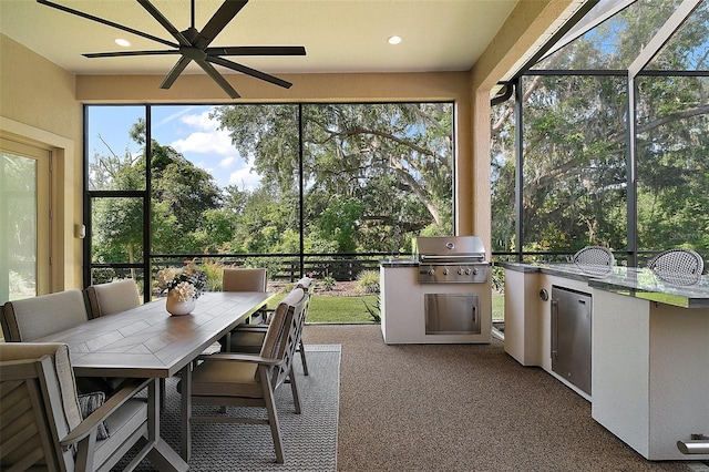 2204 Baypoint Way, The Villages, FL 32162 - sunroom / solarium with view of wooded area