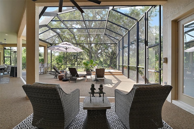 2204 Baypoint Way, The Villages, FL 32162 - view of patio with outdoor lounge area and glass enclosure