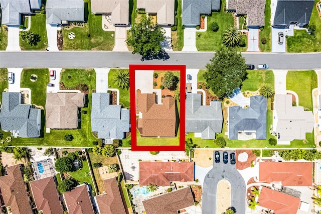 815 Cortez Ave, The Villages, FL 32159 - aerial perspective of suburban area featuring property boundaries highlighted
