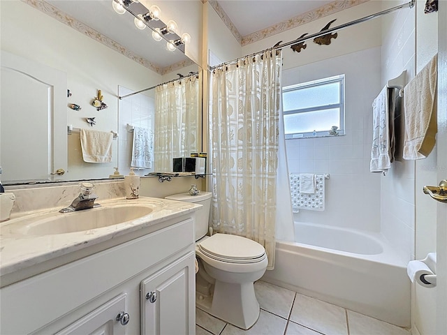 2415 Twickingham Ct, Clermont, FL 34711 - full bathroom with vanity, tile patterned flooring, shower / bath combo, and toilet