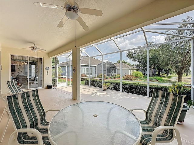2415 Twickingham Ct, Clermont, FL 34711 - sunroom with a ceiling fan and outdoor dining space