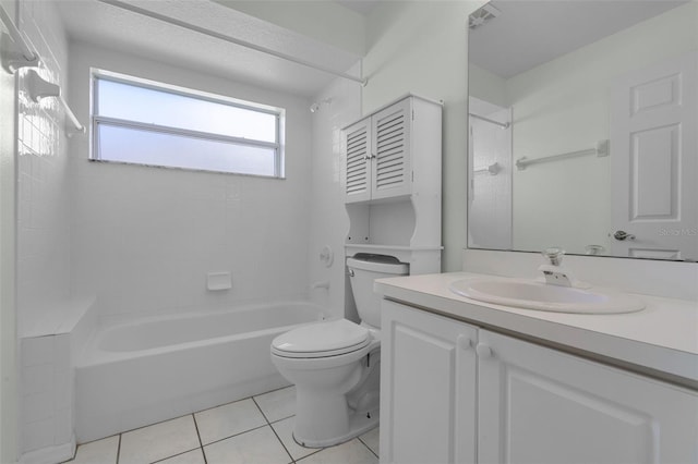 8527 Firestone Cir, Clermont, FL 34711 - full bathroom with toilet, tile patterned floors, bathtub / shower combination, and vanity