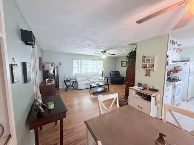 603 W Seminole Ave, Eustis, FL 32726 - dining room with a ceiling fan and light wood-style flooring