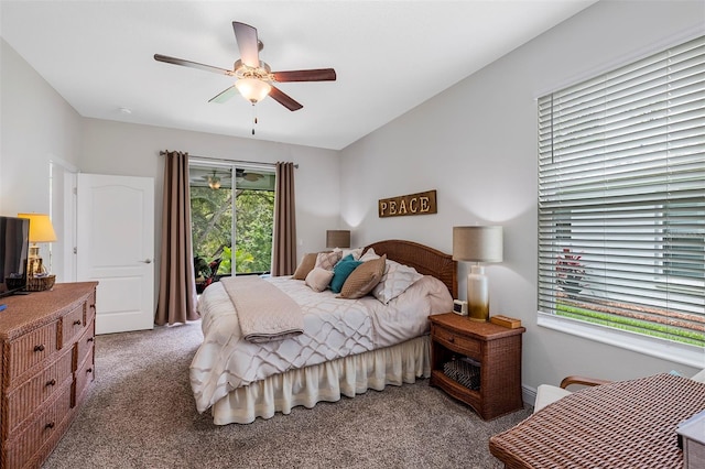 4581 Shenandoah River Trl, Leesburg, FL 34748 - carpeted bedroom featuring a ceiling fan