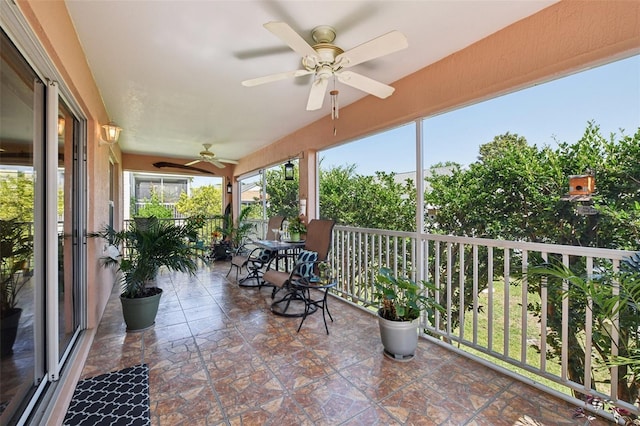 17108 SE 76th Creekside Cir, The Villages, FL 32162 - sunroom with a ceiling fan