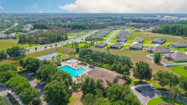 bird's eye view of a pool