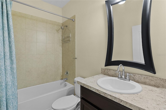 2424 Plumadore Dr, Grand Island, FL 32735 - full bathroom featuring shower / bath combo with shower curtain, vanity, and toilet