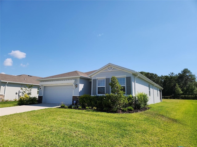 6203 SW 93rd Loop, Ocala, FL 34476 - ranch-style home featuring a garage, concrete driveway, a front yard, and stucco siding
