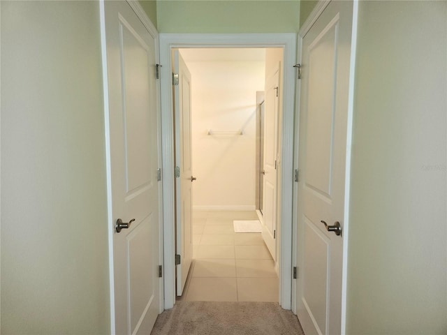6203 SW 93rd Loop, Ocala, FL 34476 - hall with light tile patterned floors, light carpet, and baseboards