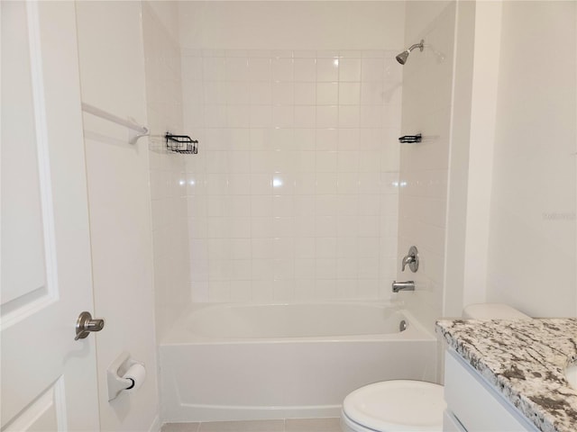 6203 SW 93rd Loop, Ocala, FL 34476 - bathroom with toilet, vanity, bathtub / shower combination, and tile patterned flooring