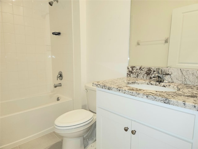 6203 SW 93rd Loop, Ocala, FL 34476 - bathroom with toilet, vanity, shower / bath combination, and tile patterned flooring