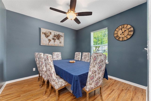 26822 Bull Run, Leesburg, FL 34748 - dining room featuring wood finished floors, baseboards, and ceiling fan