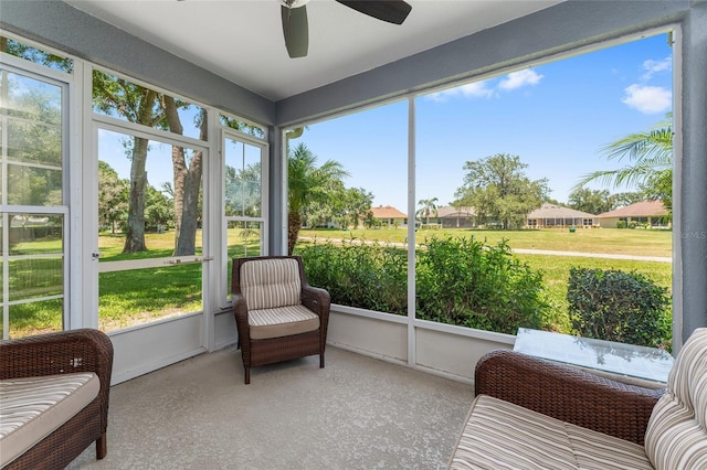 26822 Bull Run, Leesburg, FL 34748 - sunroom with a ceiling fan and plenty of natural light