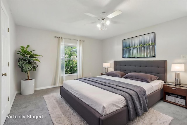 508 Woodview Dr, Tavares, FL 32778 - bedroom featuring carpet, baseboards, and ceiling fan