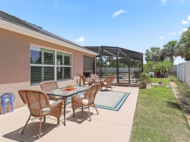 2998 Kramer Ct, The Villages, FL 32163 - view of patio / terrace with a lanai and outdoor dining area