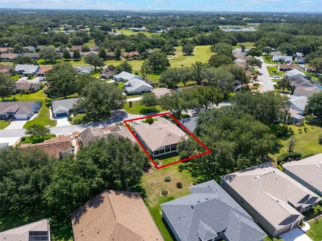 25243 River Crest Dr, Leesburg, FL 34748 - aerial perspective of suburban area with property boundaries highlighted