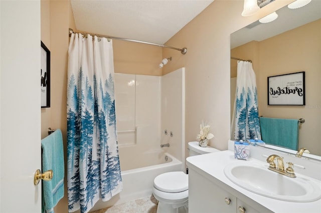 1728 Morelos Rd, The Villages, FL 32159 - bathroom with toilet, shower / tub combo with curtain, and vanity