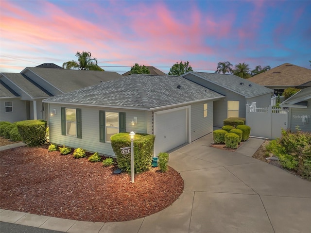 1713 Jadestone Ter, The Villages, FL 32162 - ranch-style house featuring concrete driveway, an attached garage, and a shingled roof