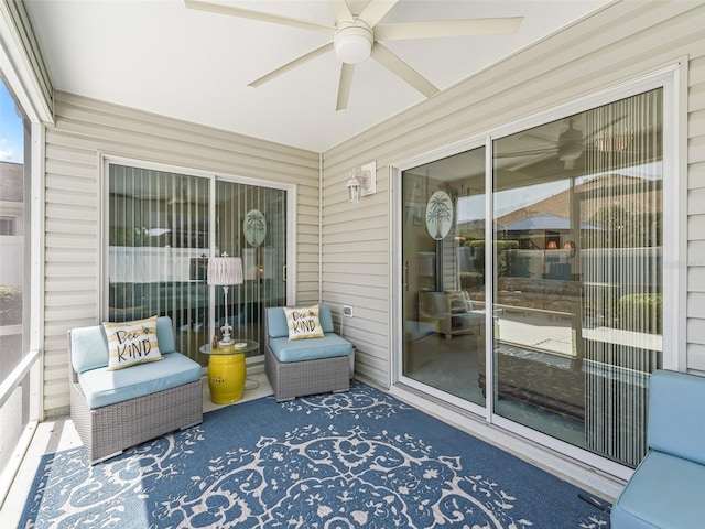 1713 Jadestone Ter, The Villages, FL 32162 - sunroom featuring ceiling fan
