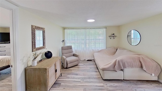 living room with healthy amount of natural light and light wood-type flooring