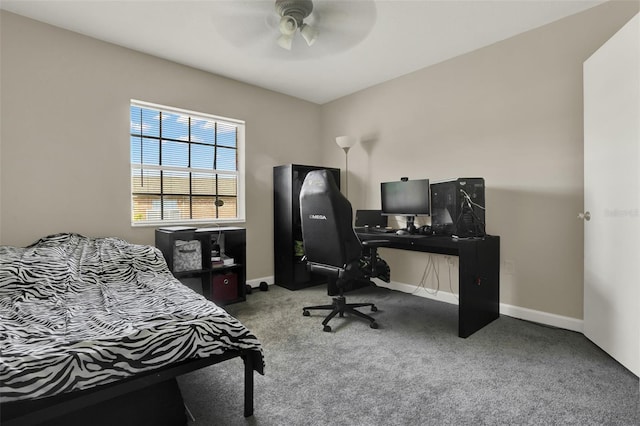 2423 Branch Way Unit 207, Maitland, FL 32751 - bedroom featuring carpet flooring, baseboards, an office area, and ceiling fan