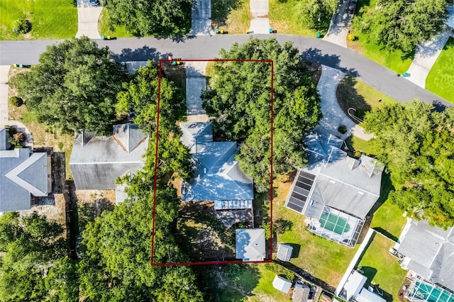2711 Bayview Dr, Eustis, FL 32726 - aerial view of property and surrounding area featuring property parcel outlined