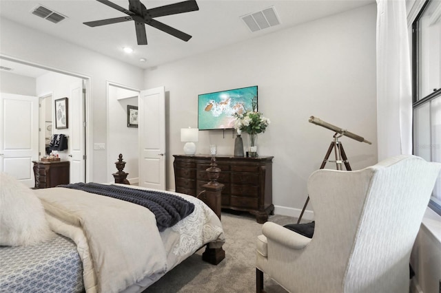 9307 San Jose Blvd, Howey In The Hills, FL 34737 - bedroom featuring carpet, recessed lighting, ceiling fan, and baseboards