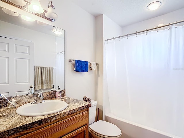 6710 Winkles St, Coleman, FL 33521 - bathroom with toilet, vanity, and shower / bath combo with shower curtain