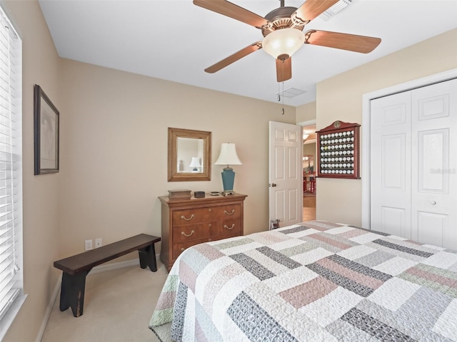 10986 SE 171st Street Rd, Summerfield, FL 34491 - carpeted bedroom with a closet and ceiling fan