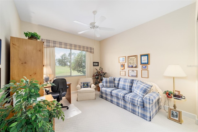 13165 SE 93rd Cir, Summerfield, FL 34491 - office with carpet flooring, a ceiling fan, and baseboards