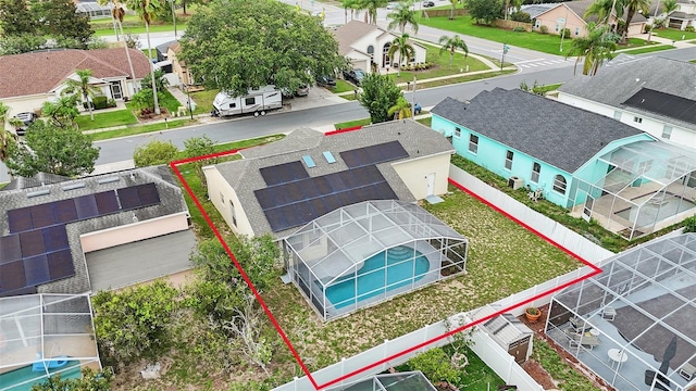 2896 Picadilly Cir, Kissimmee, FL 34747 - aerial perspective of suburban area featuring property parcel outlined