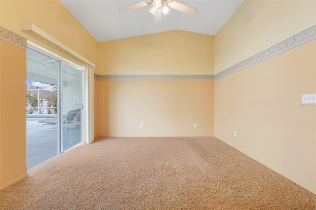 2896 Picadilly Cir, Kissimmee, FL 34747 - carpeted spare room with ceiling fan and lofted ceiling