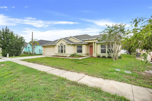 2896 Picadilly Cir, Kissimmee, FL 34747 - single story home featuring an attached garage, concrete driveway, a front lawn, and stucco siding