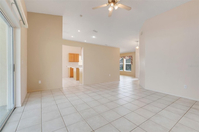 2896 Picadilly Cir, Kissimmee, FL 34747 - spare room with a ceiling fan, recessed lighting, and light tile patterned floors
