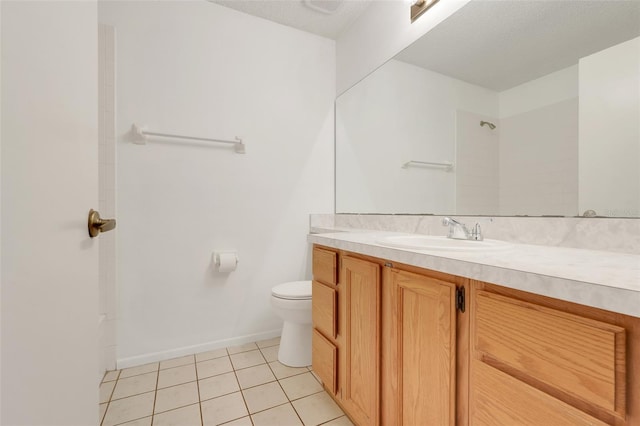 2896 Picadilly Cir, Kissimmee, FL 34747 - bathroom with vanity, tile patterned floors, toilet, baseboards, and a shower