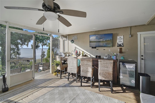 1226 Overlook Rd, Eustis, FL 32726 - sunroom with beverage cooler
